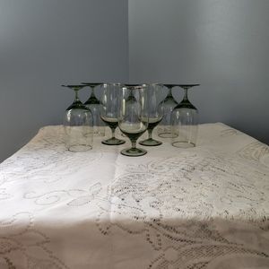 1974 Vintage Lenox Green Shadow Crystal With Platinum Trim